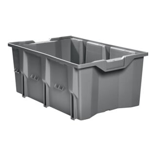 Bacs gerbables-emboîtables PP gris L480xl312xH200mm LA-KA-PE