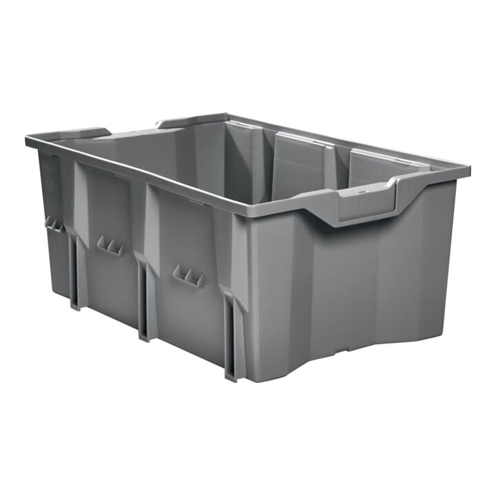 Bacs gerbables-emboîtables PP gris L480xl312xH200mm LA-KA-PE