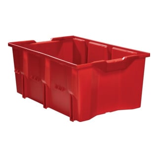Bacs gerbables-emboîtables PP rouge L480xl312xH200mm LA-KA-PE