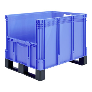 Bito Euro stacking container XL face avant avec patins bleu 600 mm 800 mm