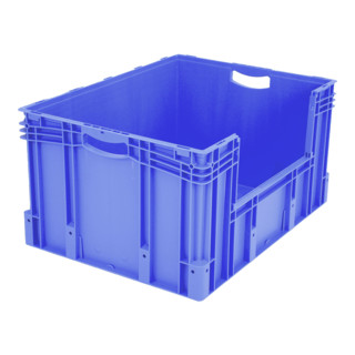 Conteneur gerbable Bito Euro XL avec ouverture de visualisation/enlèvement sur le côté long bleu 600 mm 800 mm