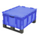 Conteneur gerbable Bito Euro XL avec couvercle à charnière en deux parties et patins montés bleu 600 mm 800 mm-1