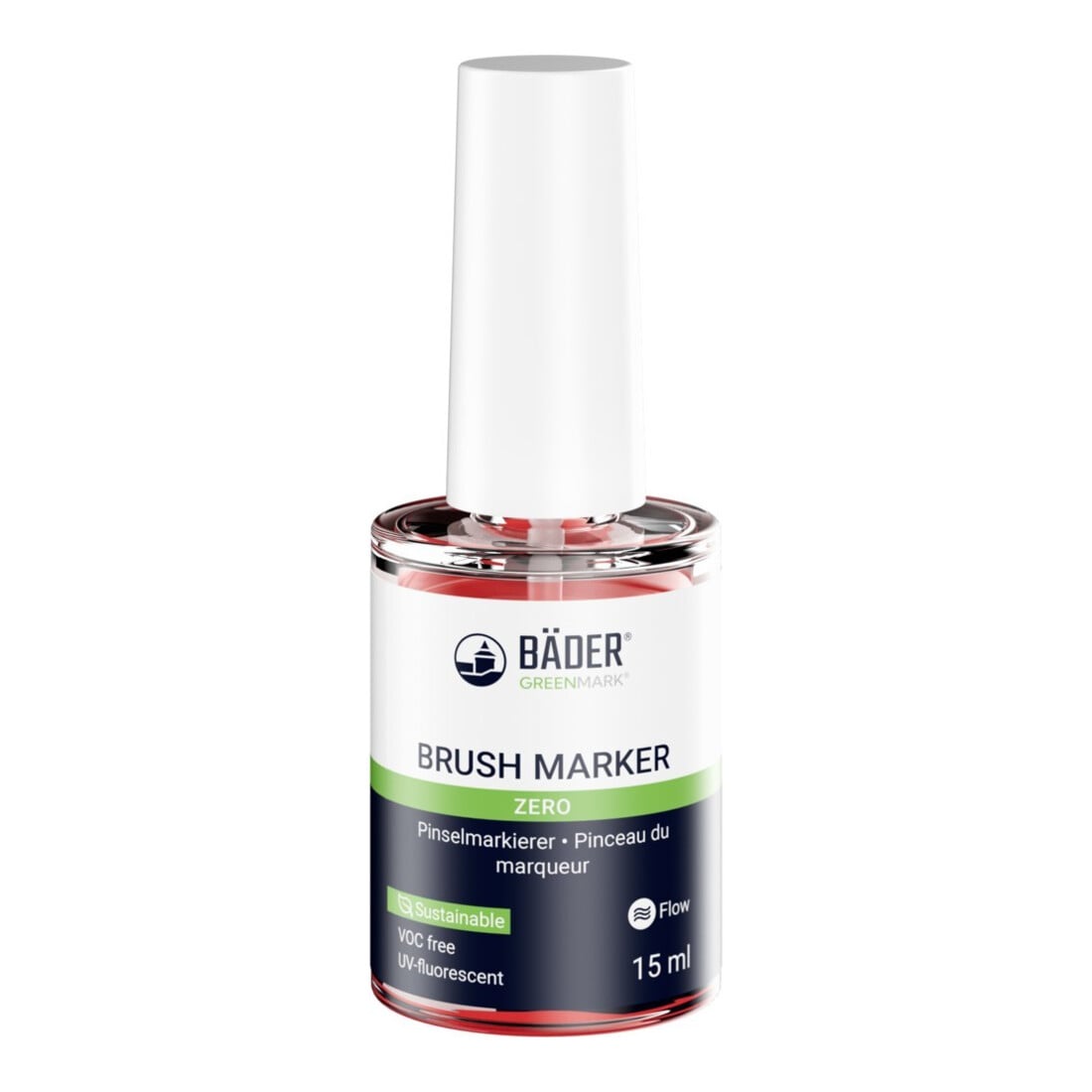 Bäder Marqueur pinceau Zero 15 ml tube rouge