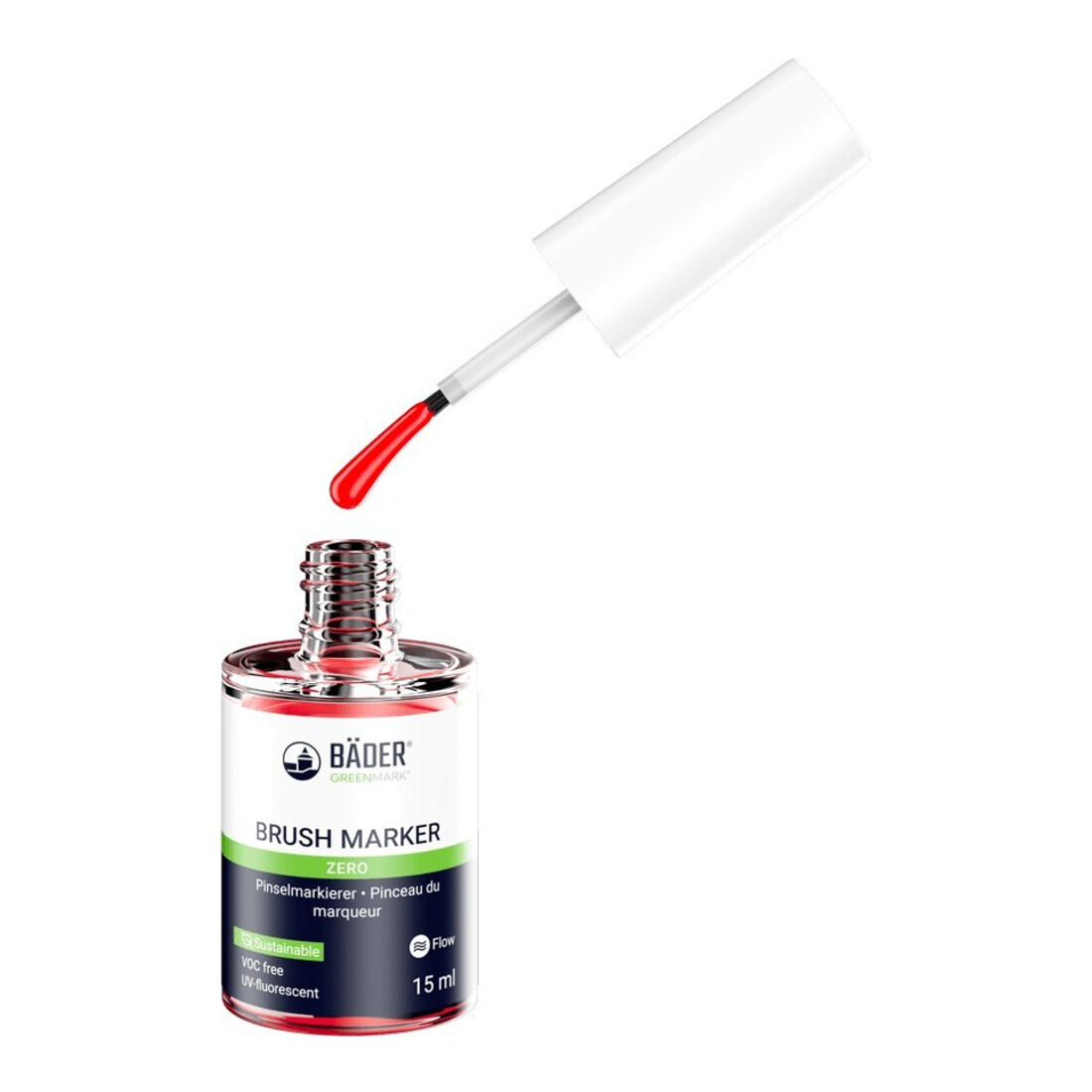 Bäder Marqueur pinceau Zero 15 ml tube rouge
