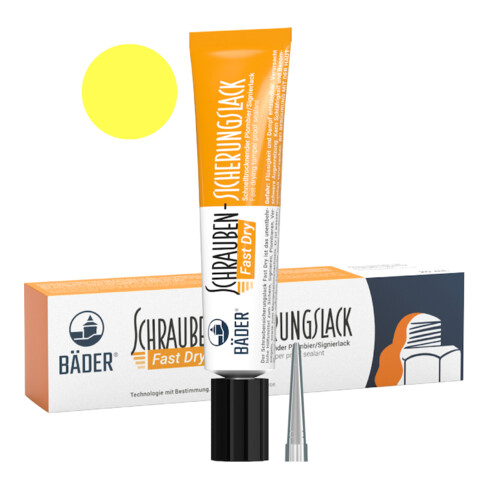 Bäder Vernis de sécurité pour vis Fast Dry 20 ml tube jaune