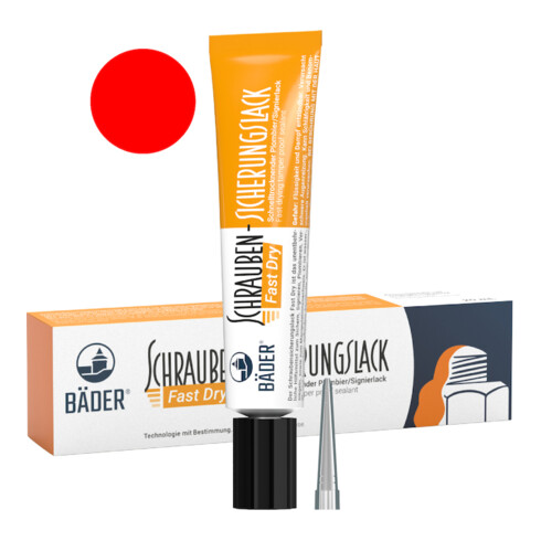 Bäder Vernis de sécurité pour vis Fast Dry 20 ml tube rouge