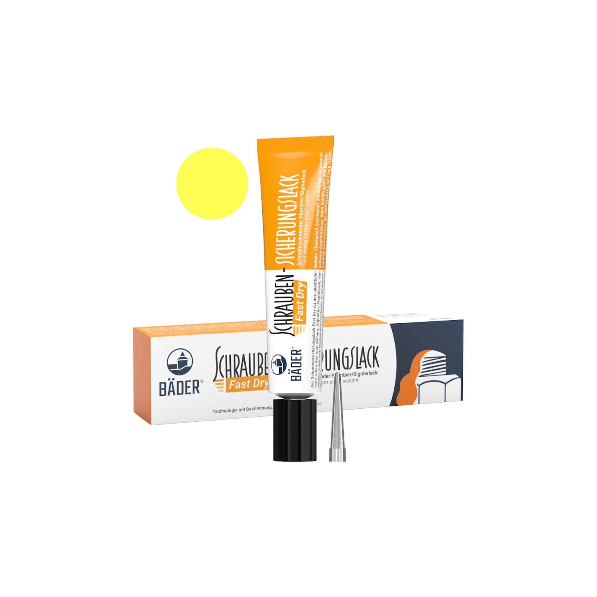 Bäder Schraubensicherungslack Fast Dry 20 ml Tube gelb ; baeder