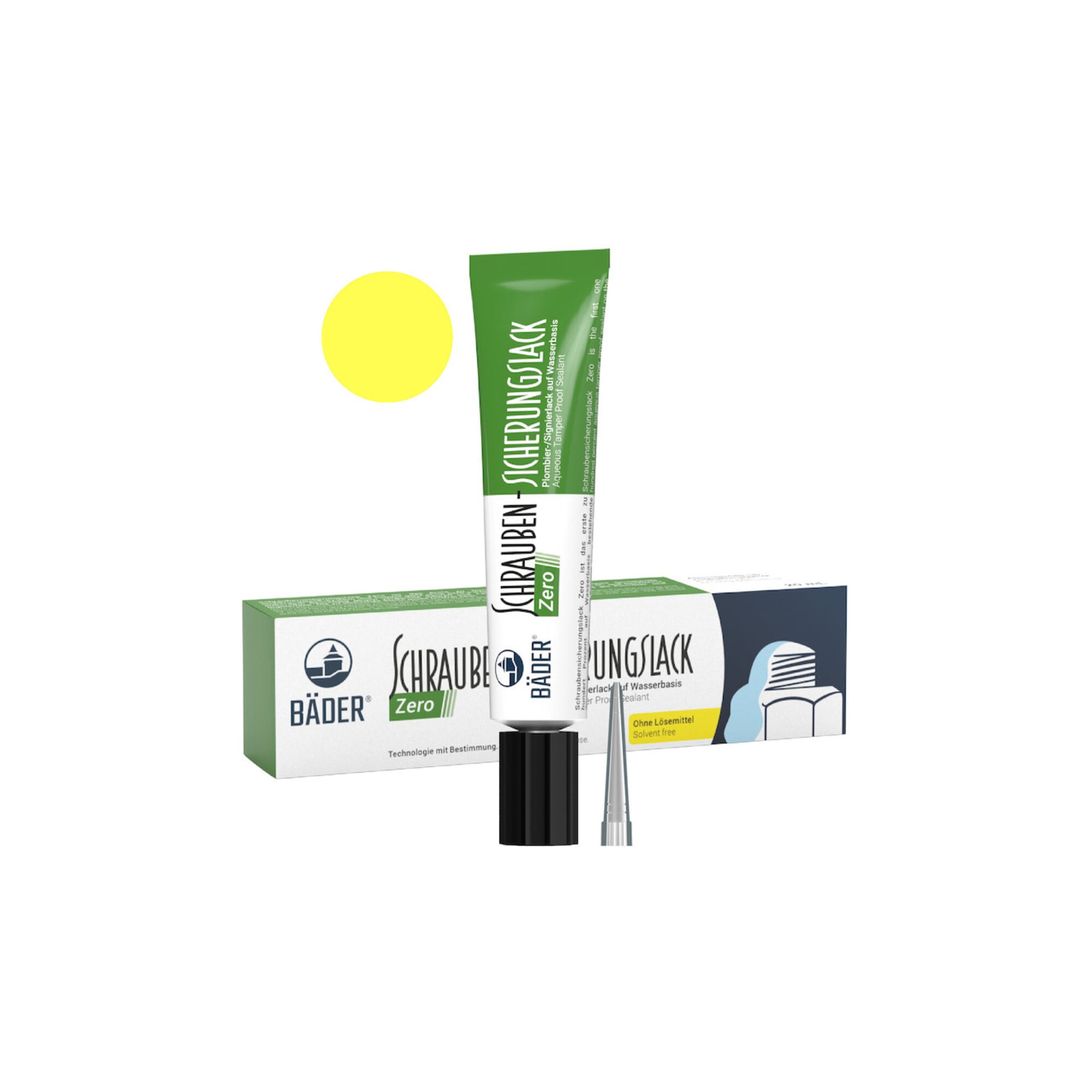 Bäder Schraubensicherungslack Zero 20 ml Tube gelb ; baeder