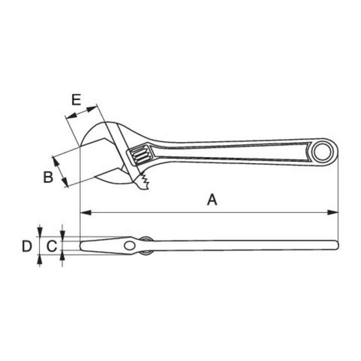 Bahco Clé à molette Ergo 170 mm phosphatée