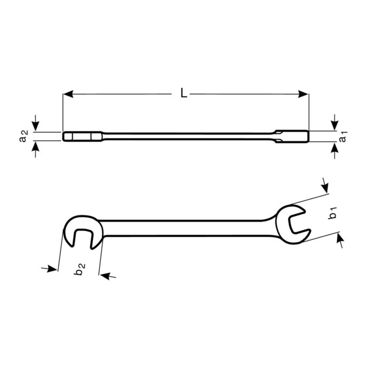 Bahco Clé plate double 5,5 mm Liliput mate chromée acier haute performance