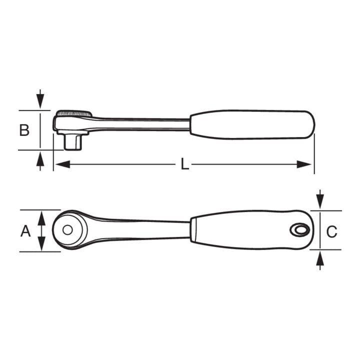 Bahco Cliquet à déclenchement 1/2" 270 mm 60 dents SB