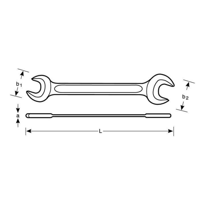 Bahco Doppelmaulschlüssel DIN895 50 x 55 mm brüniert Stahllegierung