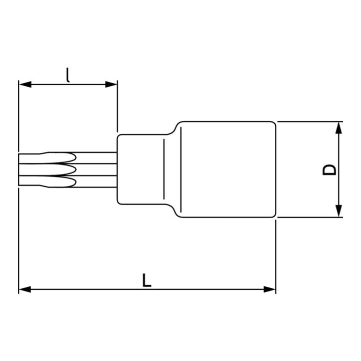 Bahco Embout de tournevis 3/8" T45 x 25 mm avec trou