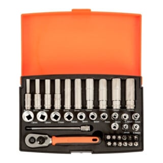 Bahco Jeu de clés à douille 1/4" SL25L chromé mat
