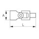 Bahco Joint de cardan 3/8" acier allié poli brillant