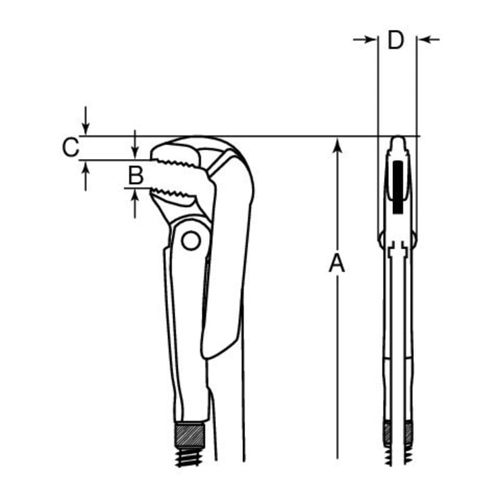 Bahco Pince à tuyau DIN5234 1.1/2" vert suédois revêtement poudre
