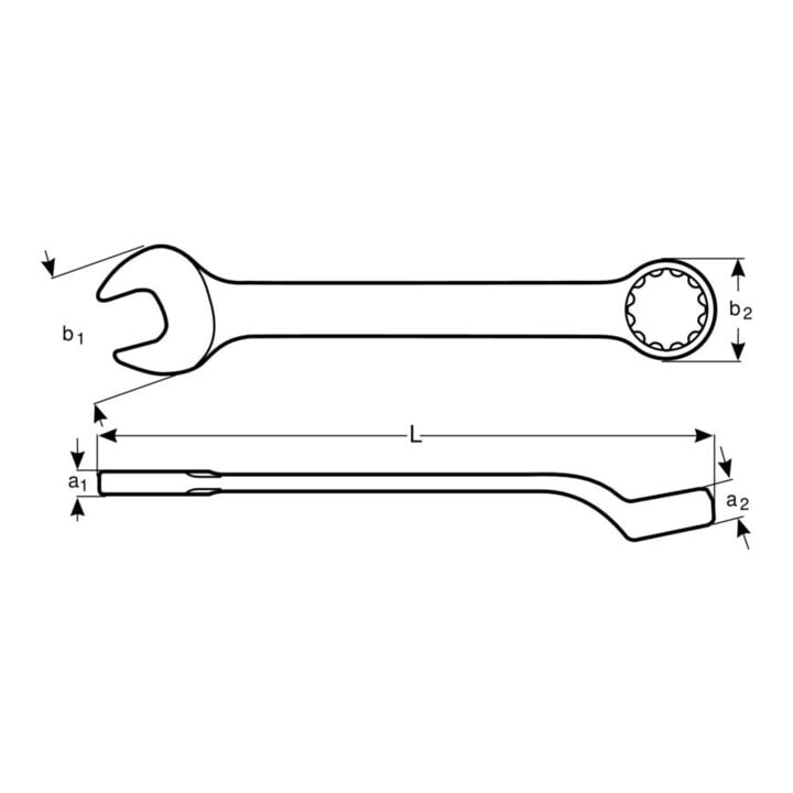 Bahco Ring-Maulschlüssel DIN3113B 34mm matt verchromt