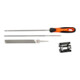 Bahco Set de limes pour chaîne de tronçonneuse 200 x 4,0 mm avec guide de lime