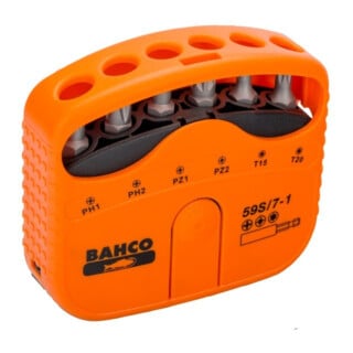 Bahco Set d'embouts 59S/7-1 7 pièces PH PZ TX magnétique zinc-phosphaté