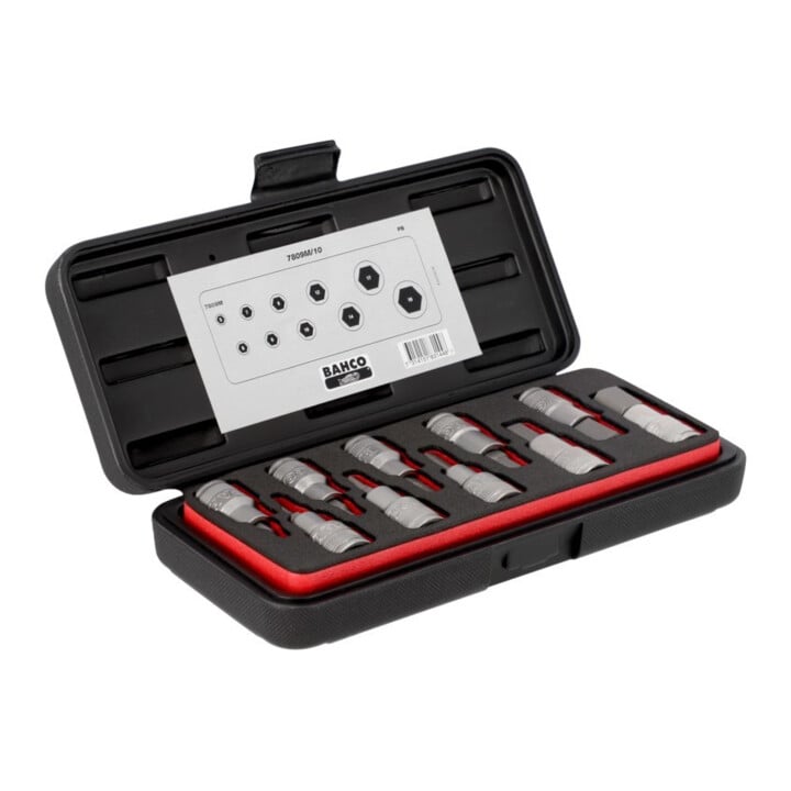 Bahco Set d'embouts de tournevis 1/2" 10 pièces 6 pans mm