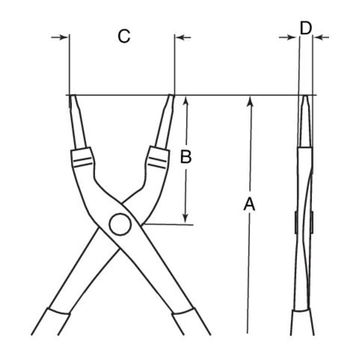 Bahco Sicherungsringzange DIN5256A 40-100mm brüniert