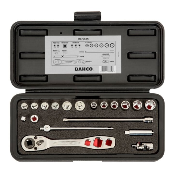 Bahco Steckschlüsselsatz 1/4" Kältekn. 19tlg. 6kt.