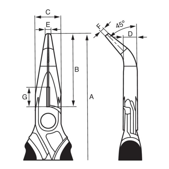 Bahco Storchschnabelzange Ergo 200mm gebogen