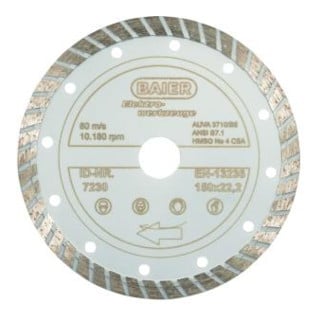 Baier Diamantscheibe Turbo (All)Round 125 x 22,2 mm, weiß graviert