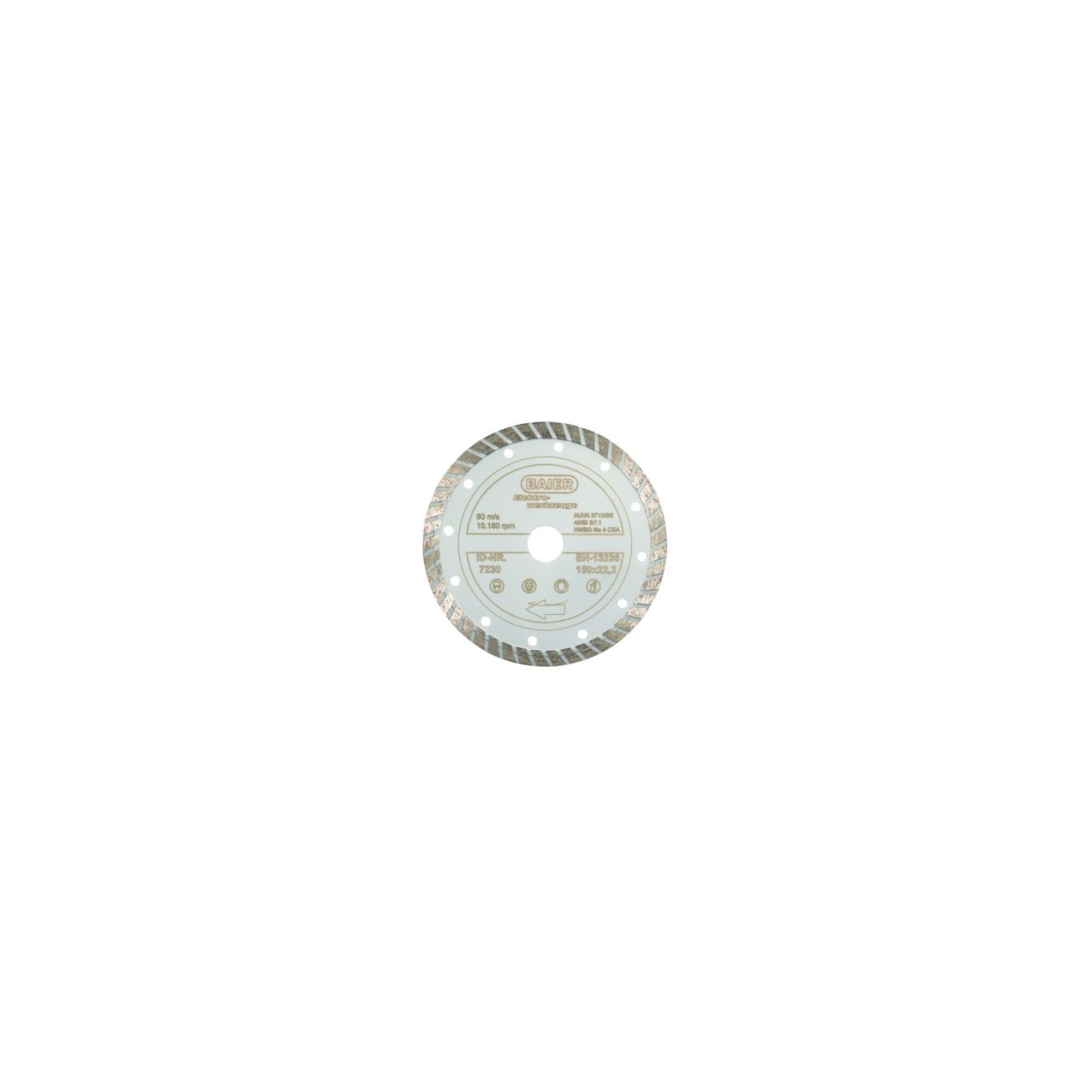 Baier Diamantscheibe Turbo (All)Round 125 x 22,2 mm, weiß graviert