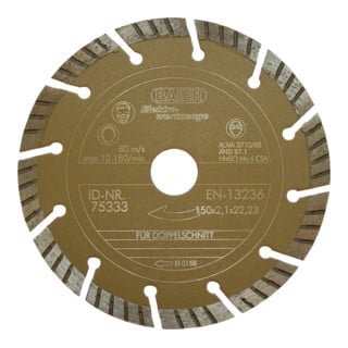 Baier Maschinenfabrik Diamantscheibe D=150mm gold II 75333