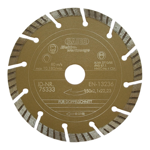 Baier Maschinenfabrik Diamantscheibe D=150mm gold II 75333