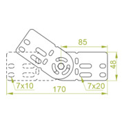 Baks Gelenkverbinder Blechstärke 1 mm Höhe 50 mm-3