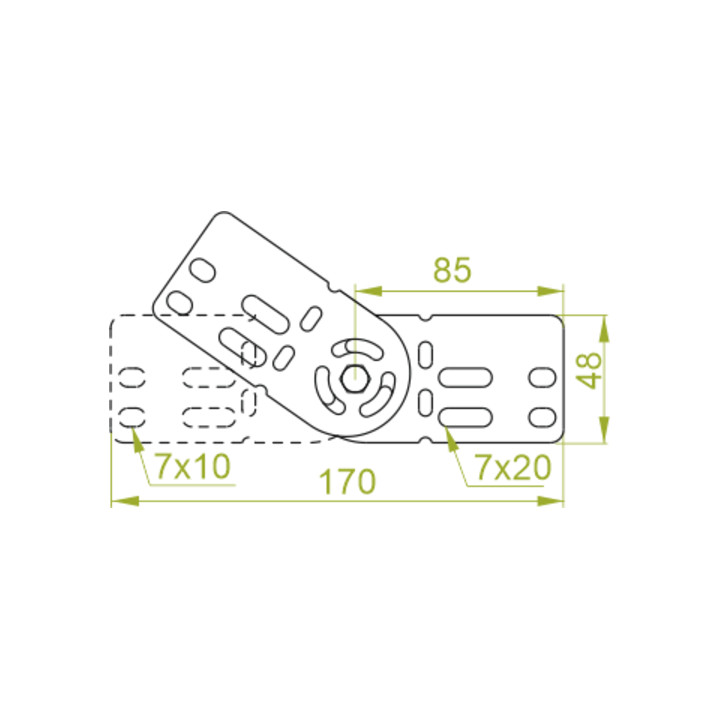 Baks Gelenkverbinder Blechstärke 1 mm Höhe 50 mm