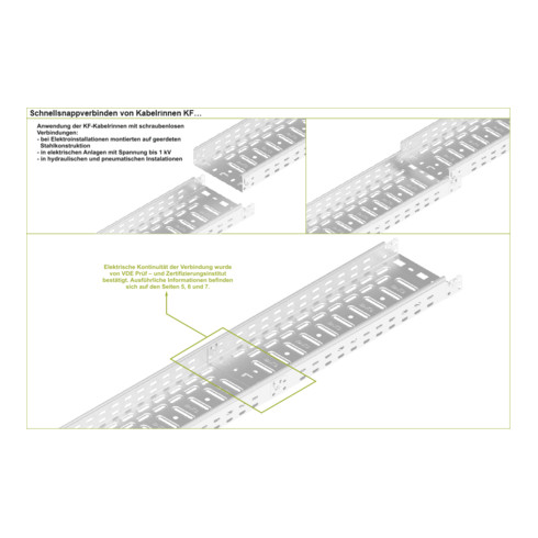 Baks Kabelrinne Blechstärke 0,7 mm Seithöhe 60 mm Länge 2 m