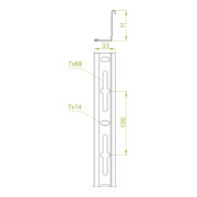 Baks Trennsteg Blechstärke 0,7 mm Höhe 57 mm Länge 2 m-3