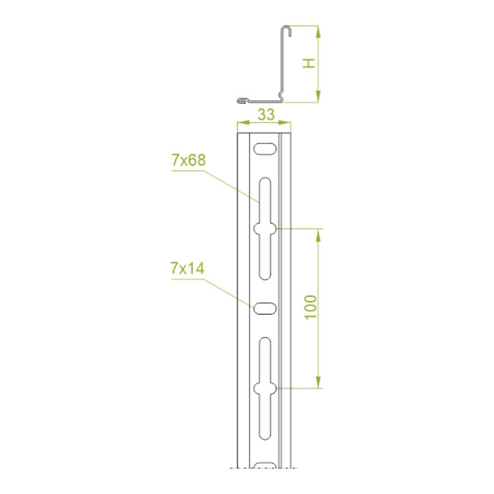 Baks Trennsteg Blechstärke 0,7 mm Höhe 57 mm Länge 2 m