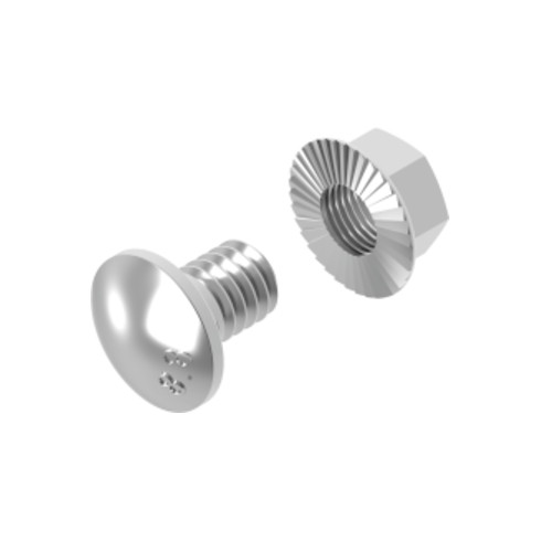 Baks vis à tête ronde avec écrou combi diamètre 10mm longueur 20mm
