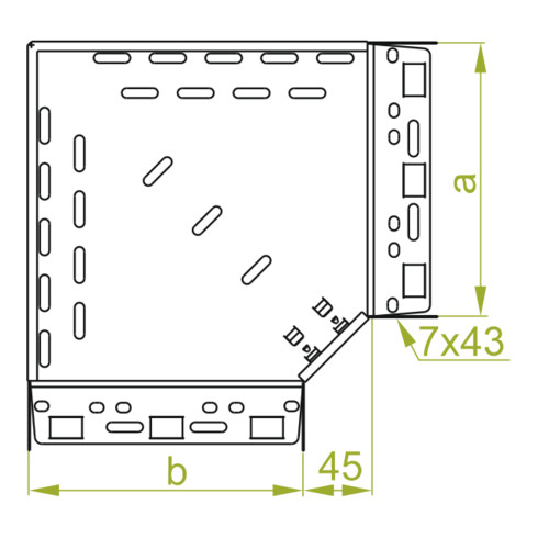 Baks Winkel für Kabelrinne Blechstärke 1 mm Seitenhöhe 60 mm 90°