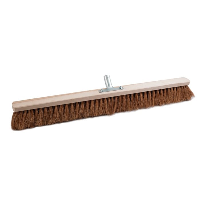 Balai coco avec porte-manche mét.bois plat L.800 mm SOREX
