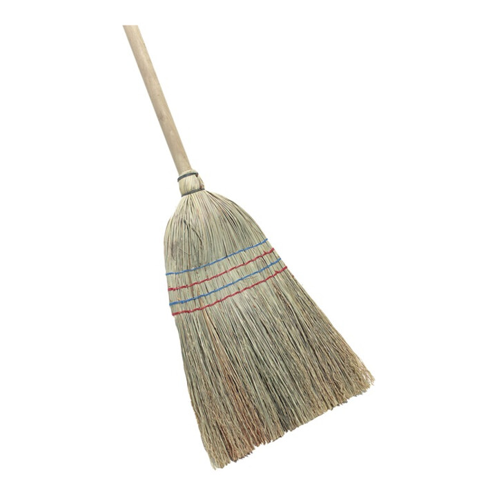 Balai en paille de riz 4 couture L. 1400 mm avec manche SOREX