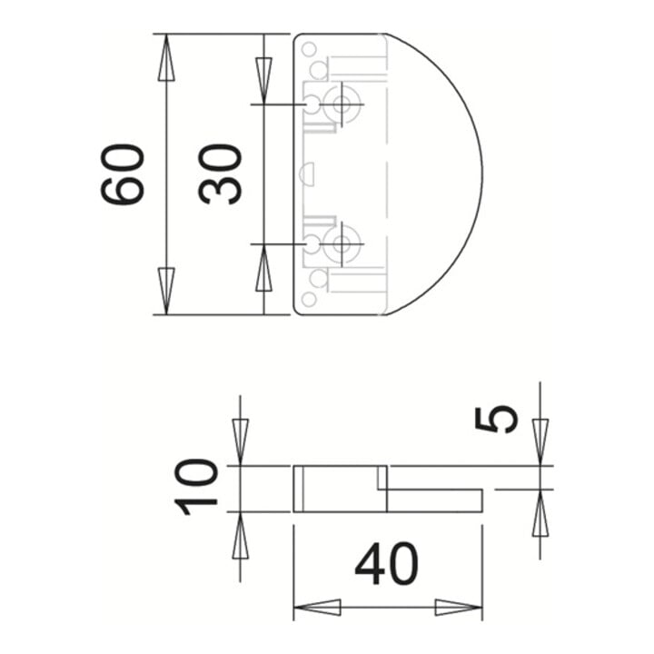 Balkontürgriff Ku. braun 60mm