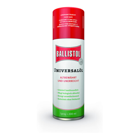 BALLISTOL Huile universelle 200 ml Spray 27 langues