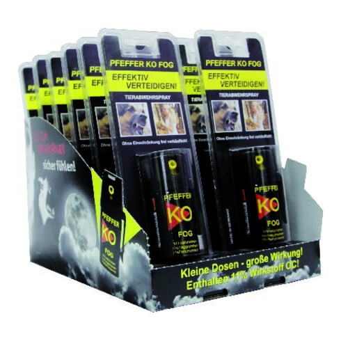 BALLISTOL Présentoir Pfeffer-KO FOG en blister Contenu 12 x 40 ml