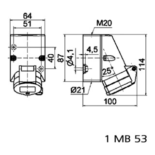 BALS Prise murale 16A 3p 230V 6h IP44 119