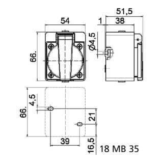 BALS Schutzkontakt-Wandsteckdose 16A 3p 230V 724