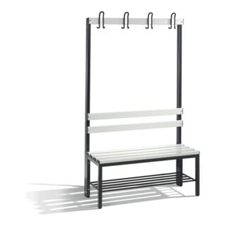 Banc d'armoire C+P Basic avec support à chaussures, H1650xL1000xP403mm, noir gris/gris clair