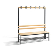 Banc d'armoire C+P Basic avec support à chaussures, H1650xL1500xP403mm, gris noir/hêtre