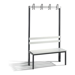 Banc d'armoire C+P Basic, H1650xL1000xP403mm Couleur Bandes d'assise gris clair Couleur Cadre noir gris noir