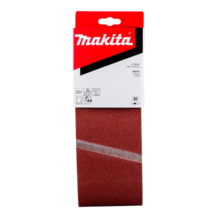 Bande abrasive Makita 100 x 610 mm grain 80, P-36974