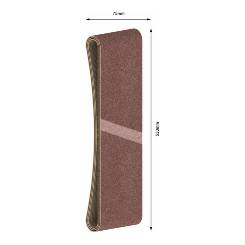 Bande abrasive X440, kit de 3 pièces 75 x 533 mm, 60; 80; 100